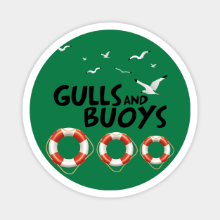 Cruise Gulls Buoys Funny Sailing Summer Trip Family Magnet